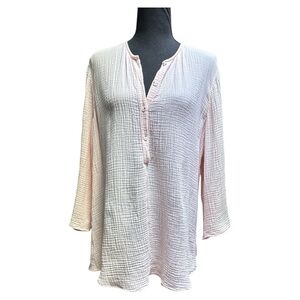 Pure Jill light Pink Gauzy  Pink Shirt Size Medium